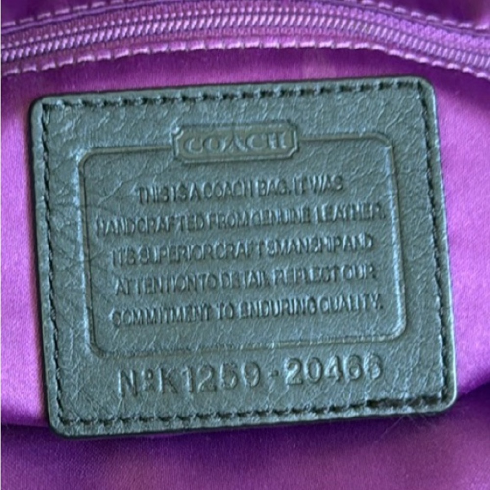 COACH MADISON 🖤💜BLACK💜🖤 PEBBLED LEATHER SHOULDER TOTE BAG 🌟EUC🌟 - Picture 11 of 11